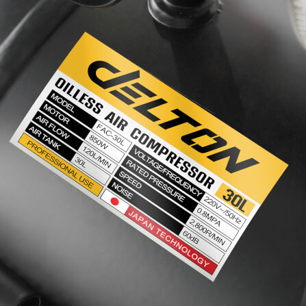 ปั๊มลม OIL FREE DELTON รุ่น FAC-30L 30 ลิตร 850 วัตต์ สีดำ_4